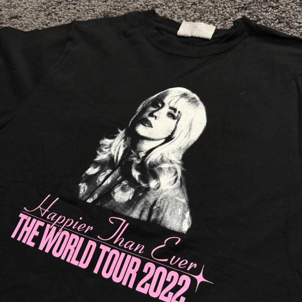 Rare Billie Eilish Tour Shirt Unisex Black Excellent World Tour 2022 Medium
